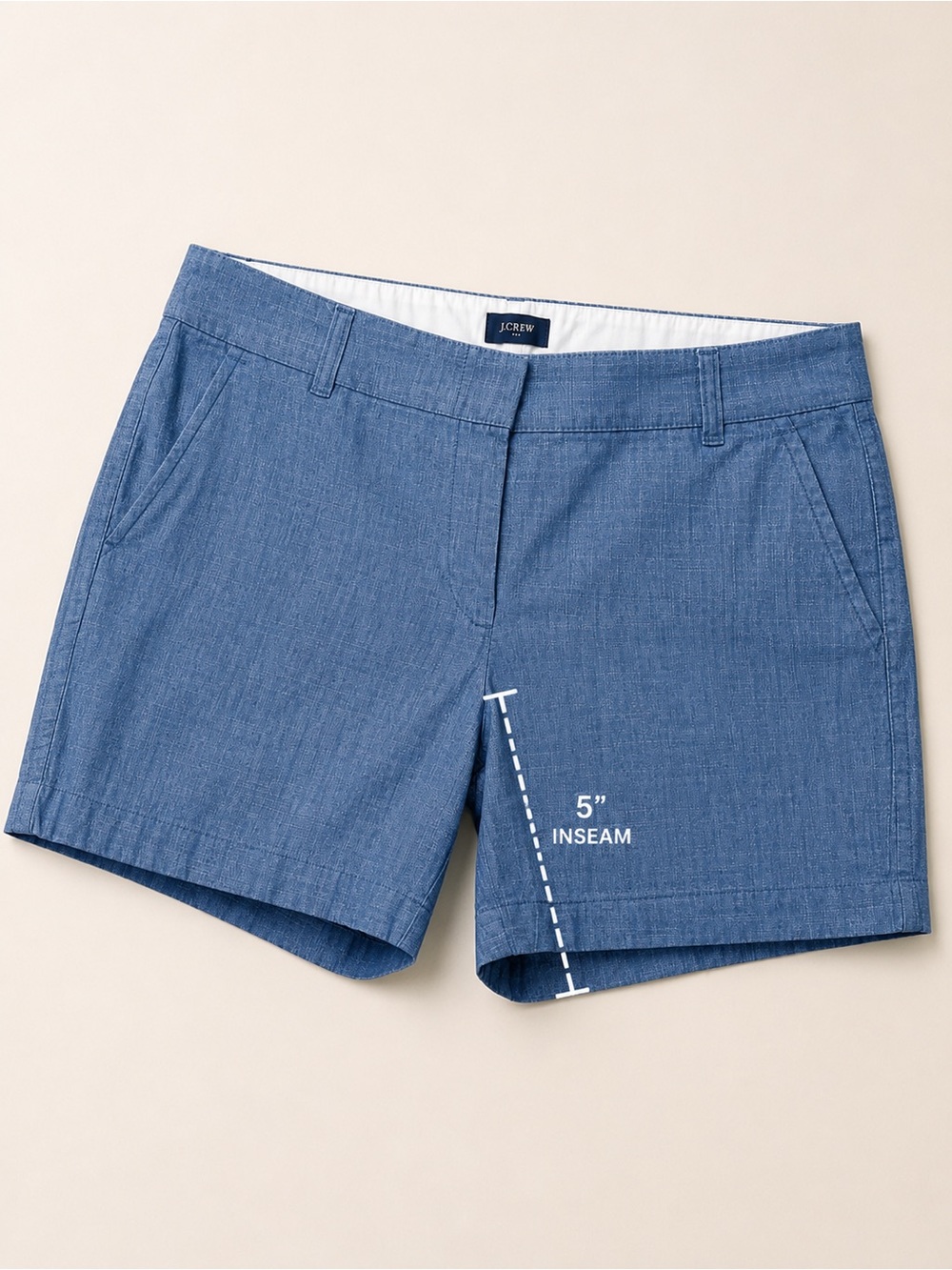 J.Crew 5” Classic Chambray Shorts Echo Blue Wash Size 10 Cotton - Picture 9 of 12